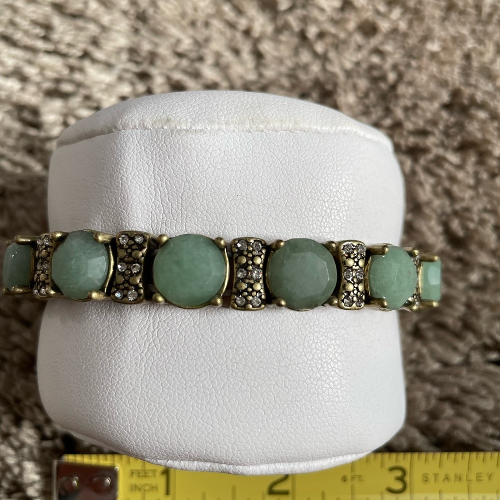 J Crew stretch bracelet, green stones